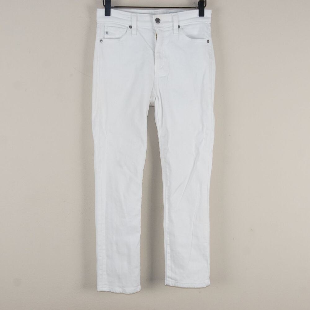 Adriano Goldschmied Mari Crop High Rise Slim Straight White Jeans Womens Sz 25